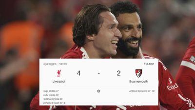 Hasil Pertandingan Liverpool vs Bournemouth
