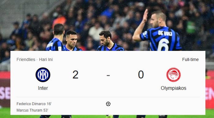 Inter Milan Raih Kemenangan 2-0 atas Olympiakos