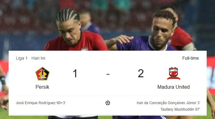 Madura United Menang atas Persik