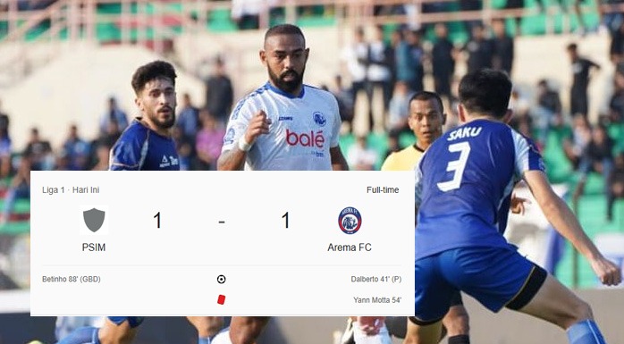 PSIM Imbangi Arema FC Lewat Gol Bunuh Diri