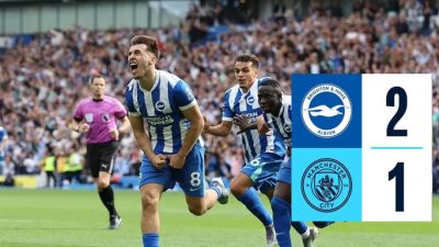 Brighton Balikkan Keadaan, City Terjungkal 1-2 di Amex